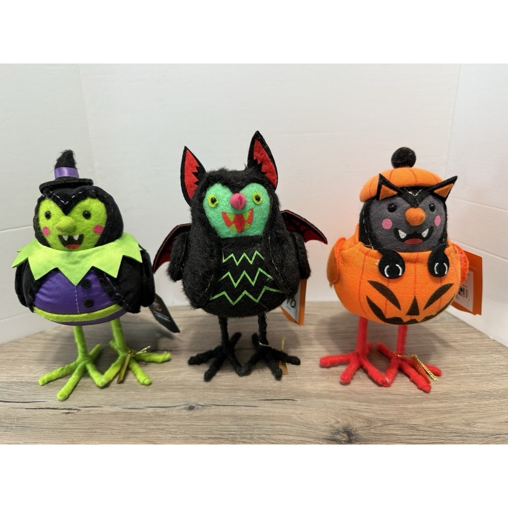 Target Hyde & Eek Featherly Friends 2024 Halloween Set of 3 Birds